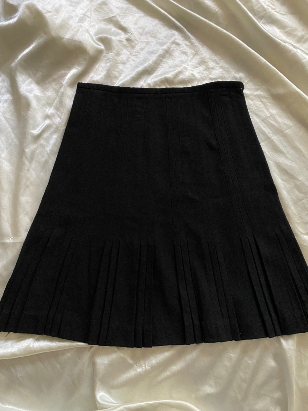 Vintage y2k Black Wool Pleated Mini Skirt Catherine Malandrino Preppy Size 4
